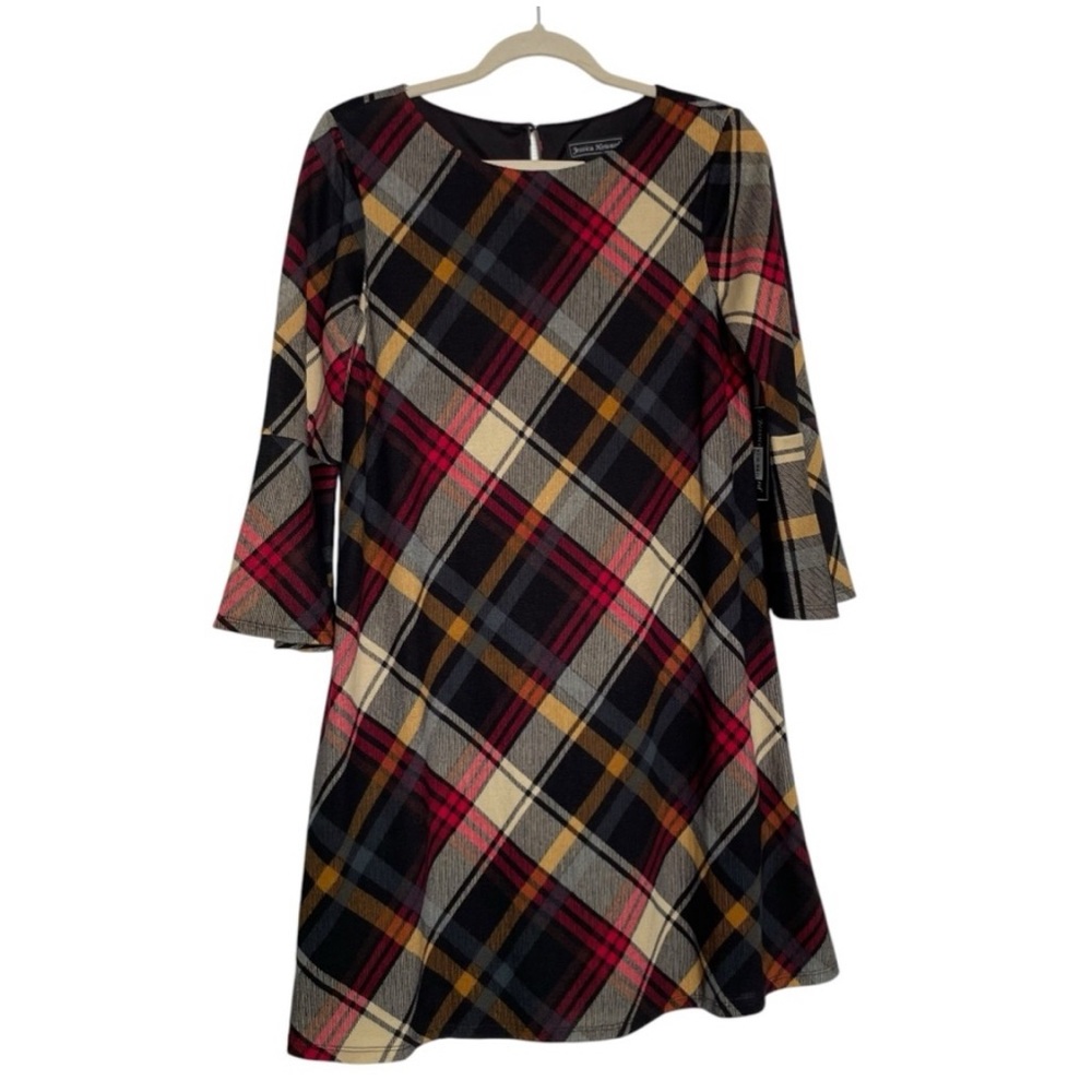 New with Tags Jessica Howard Fall Colors Plaid A-line Shift Dress Size Small S